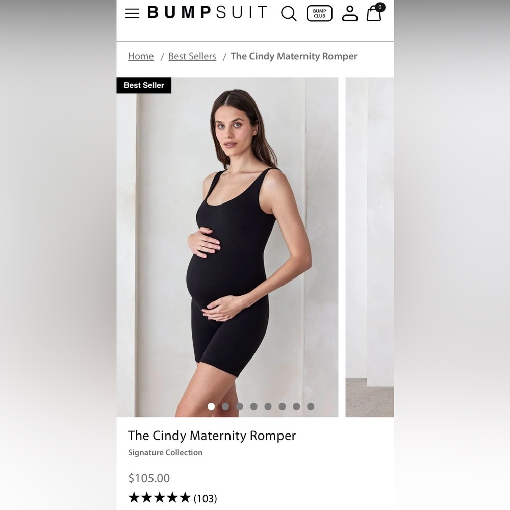 Bumpsuit The Cindy Maternity Romper - Black Size Small